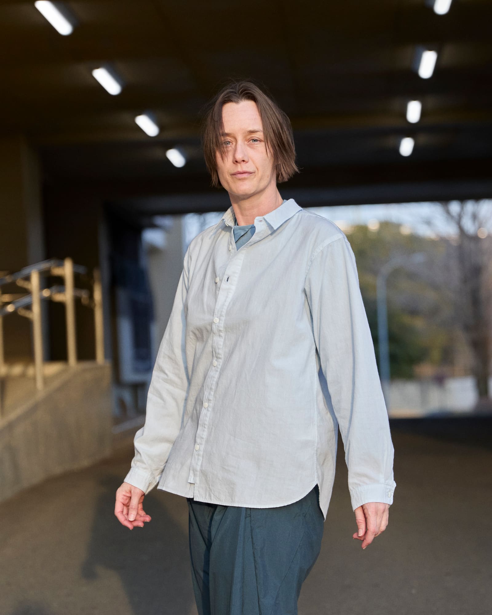 フリーアームシャツ ストレートフィットファインブロードコットン