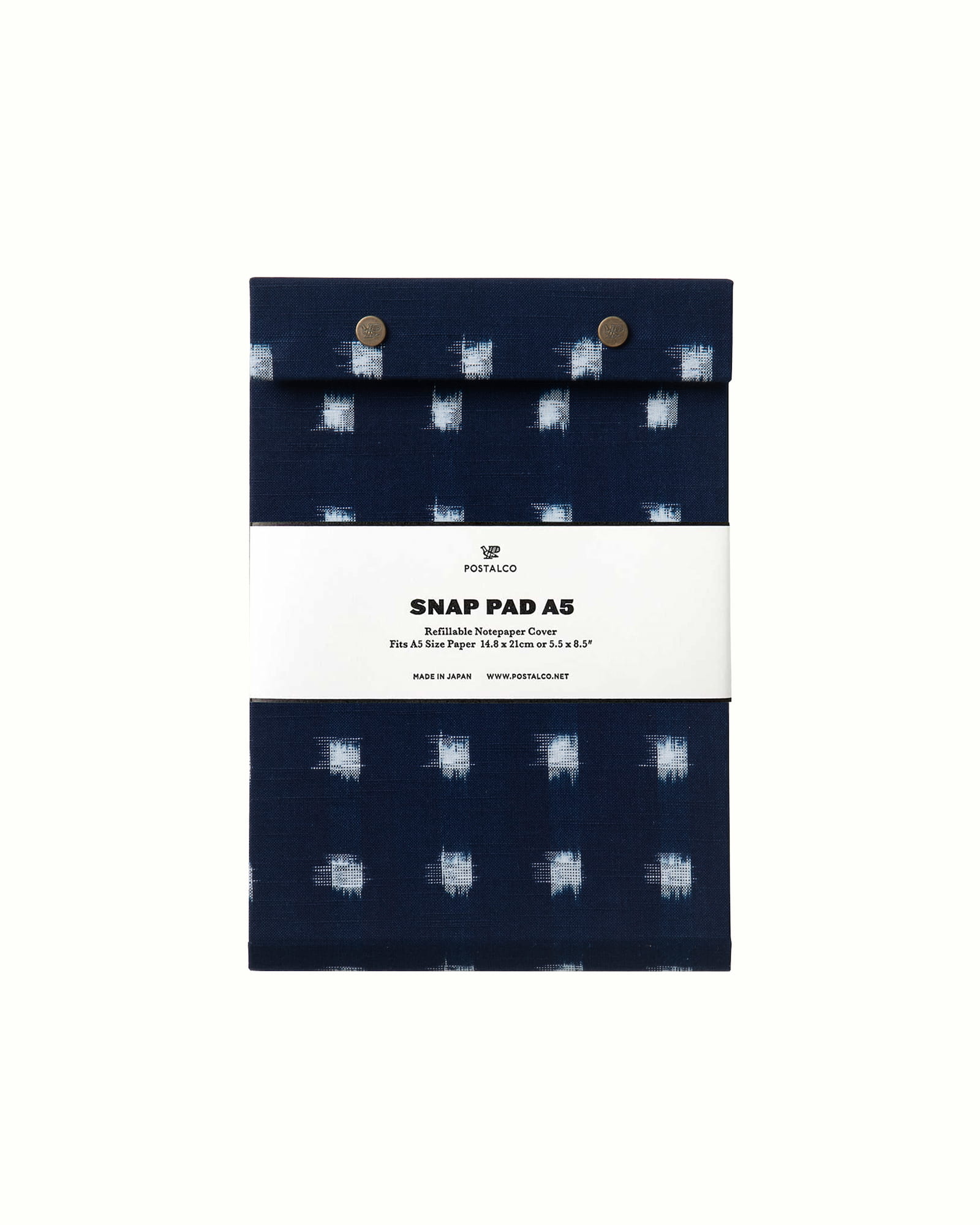 POSTALCO】オールレザースナップパッド A5 ネイビー（リフィル付き）