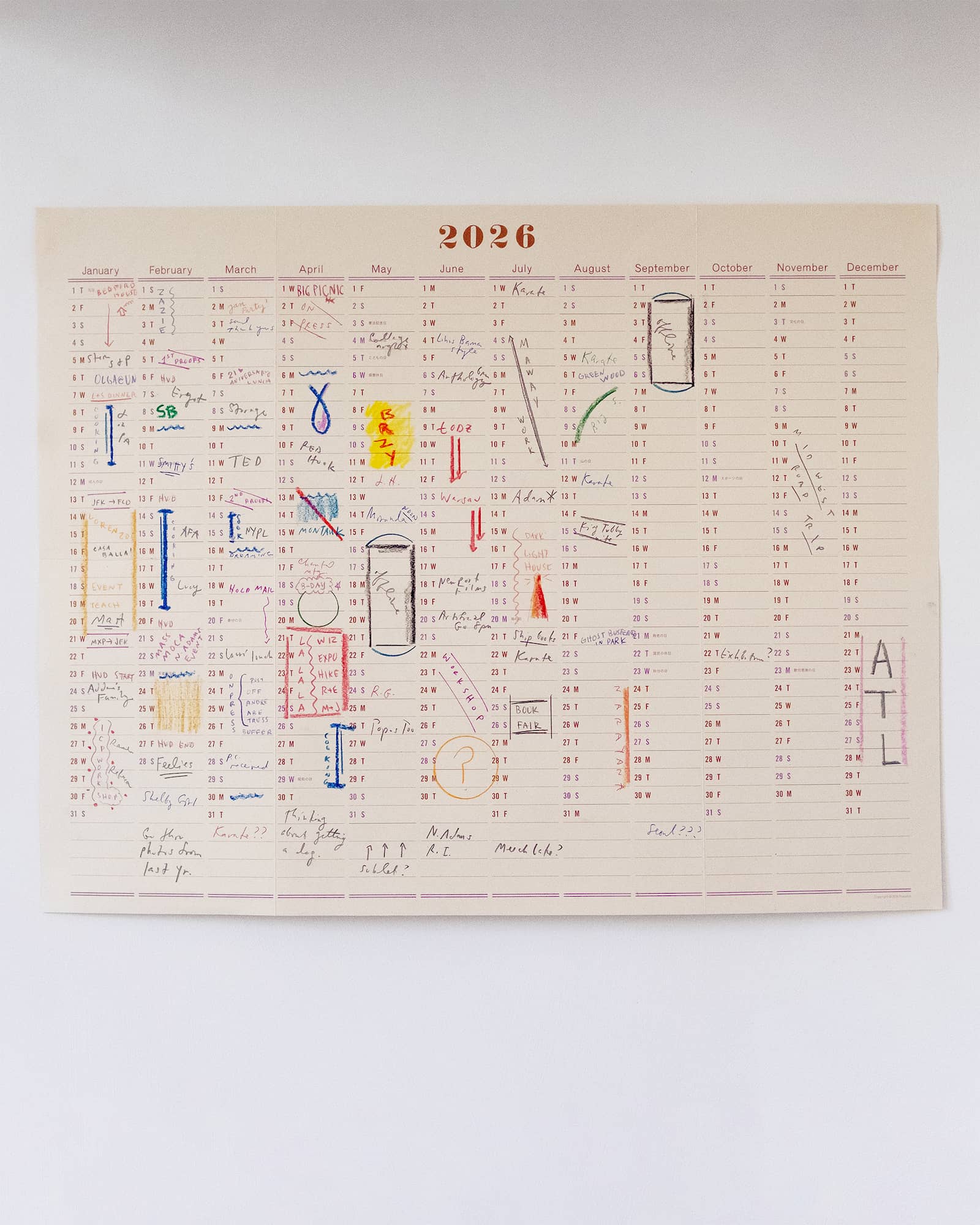One Year Wall Calendar 2026 – POSTALCO