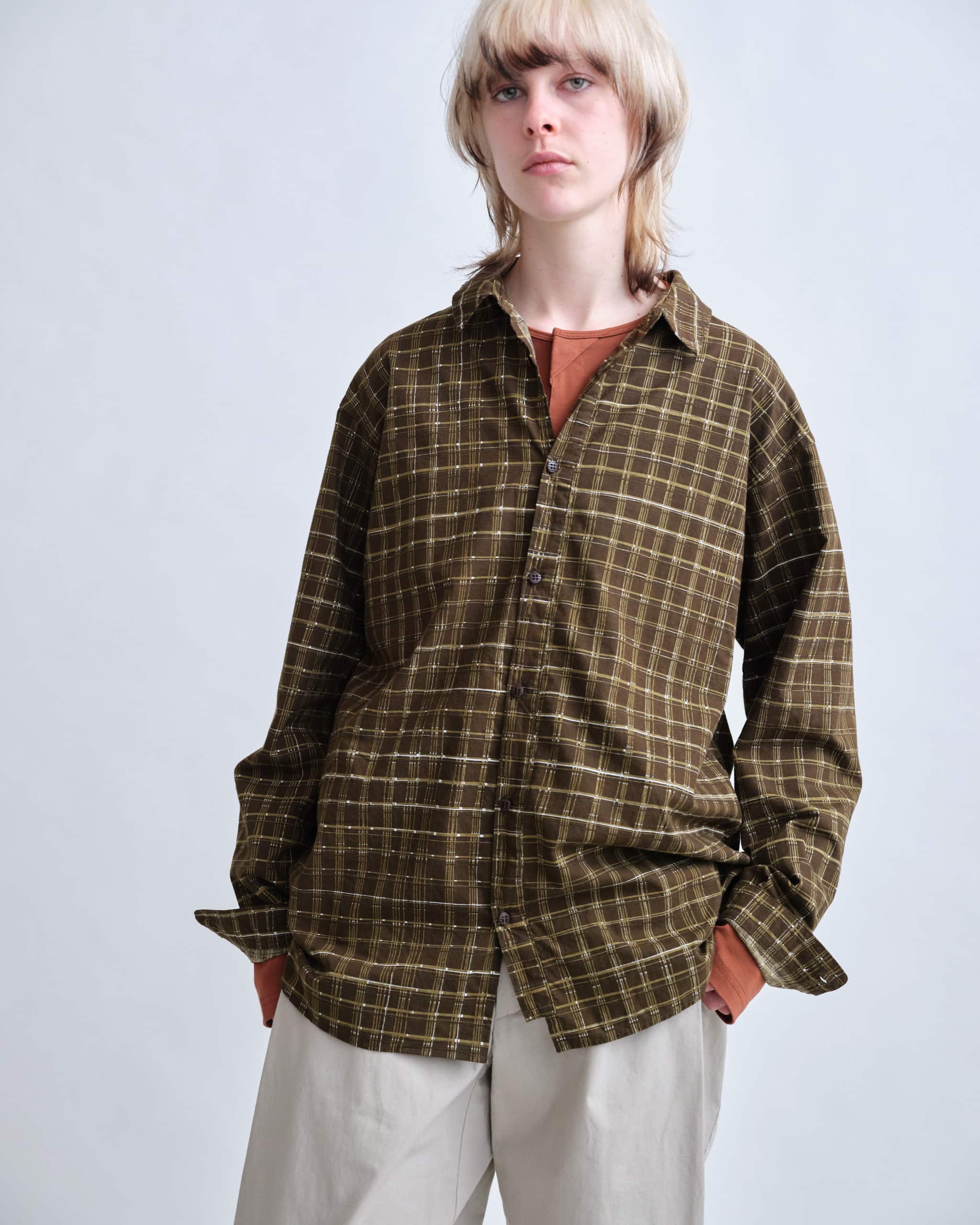 フリーアームシャツ ストレートフィット プラッド – POSTALCO