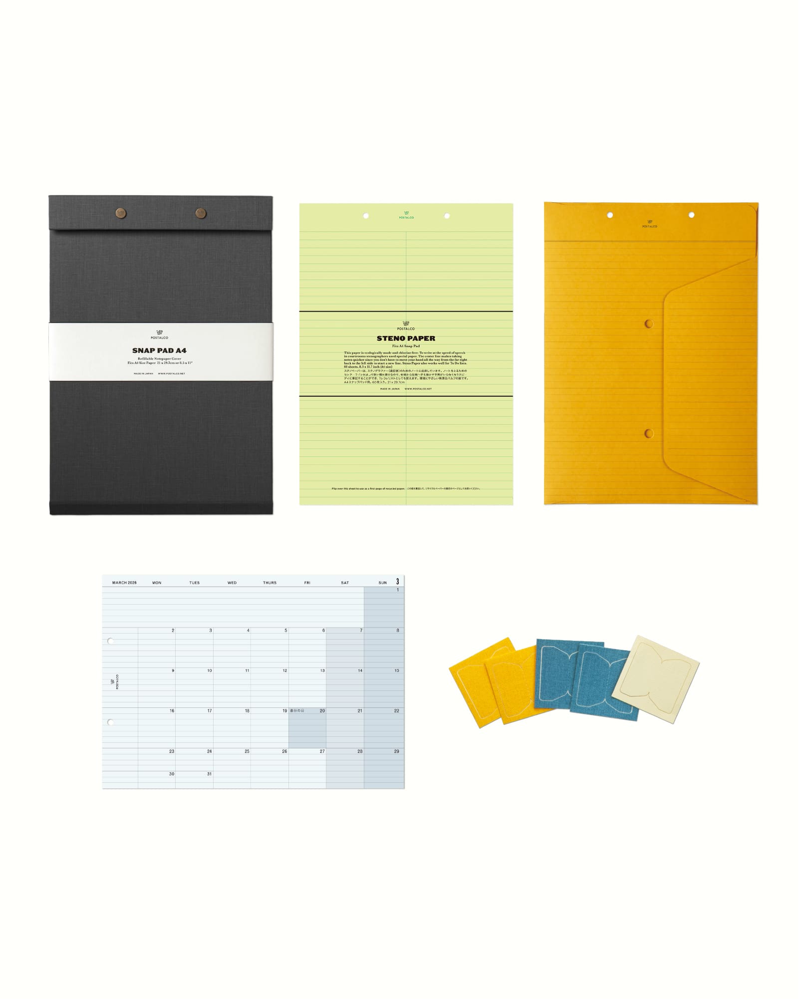 スナップパッド A4 カレンダーセット 2026 – POSTALCO